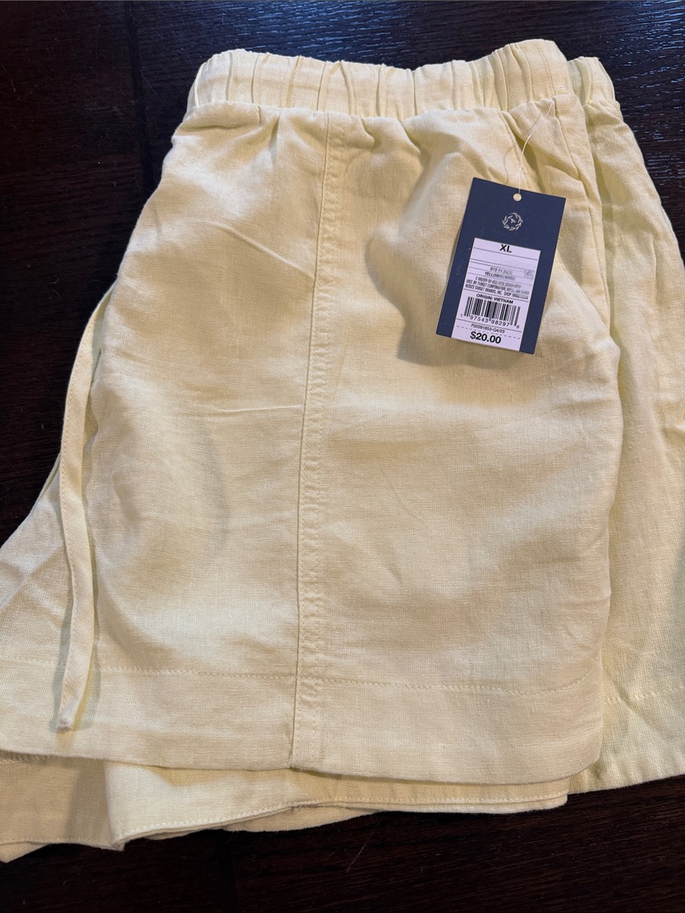Universal Thread Pale Yellow Linen-Blend Shorts - Picture 3 of 6